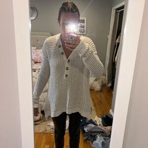 Oversize free people button down sweater